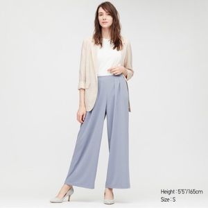 Uniqlo flowy wide leg pants light blue
